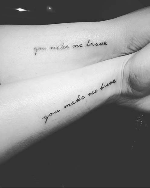 Mom and Daughter Word Tattoos