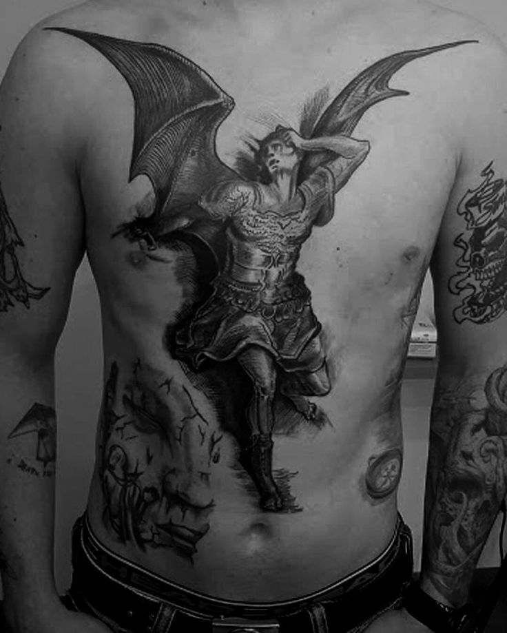 Sorry for the repost, my page is underconstriction #lucifer #tattoo #tattoos  #tattooed #blackworkers #blackworkerssubmission #satan…