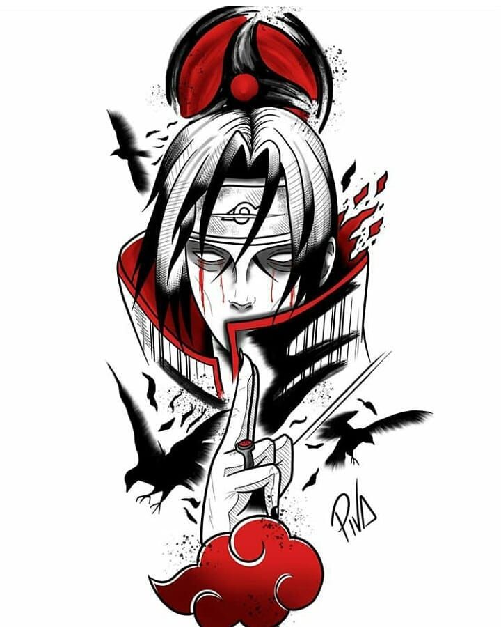 New Design Uchiha itachi 😍🆒 Credit @brenopiva 😊 Follow me and Tag your.  Otaku Friends to the best Anime Tattoo account 😍🆒 @AnimeTatto 🆒🎏…