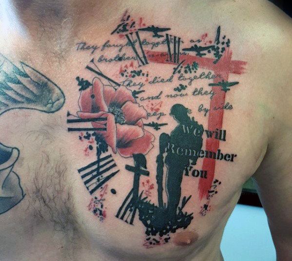 50 Fallen Soldier Tattoo Designs for Men