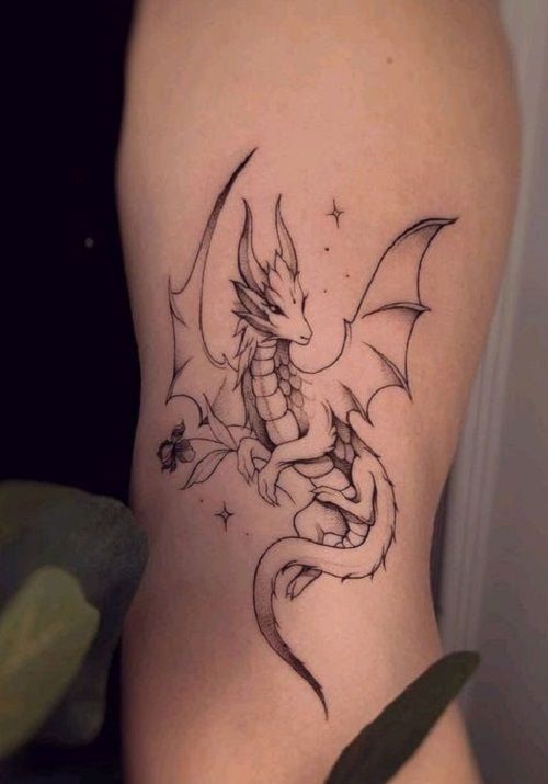 26 Ways to Wear a Fine Line Dragon Tattoo Design