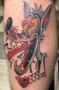 Discover 30 and Coyote Tattoos and Looney Tunes Characters Ideas |  traditional black tattoo, old school cartoons, bad wolf tattoo and more
