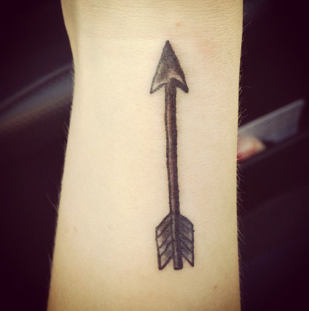 Arrow tattoo for strength and always moving forward in life