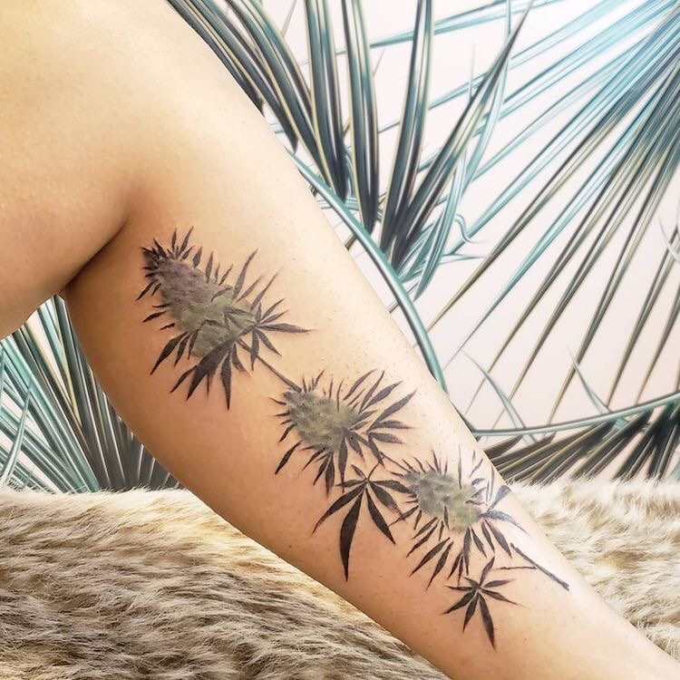 Bud Leaf Tattoo Design