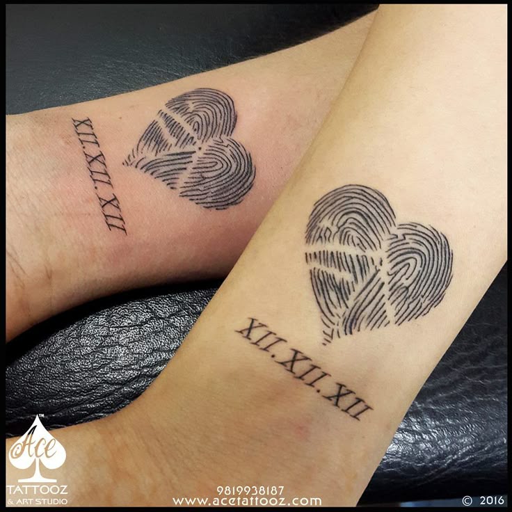 The #Power of l#Love bonds two #souls into one! Such is this couple who got  each others #thumbprint #tattooed incorporated in a heart with the date  when they first met eachother. Simple