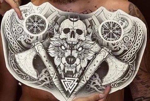 Pin by Christina Marie on ChestTatt | Viking tattoo sleeve, Chest piece  tattoos, Traditional viking tattoos