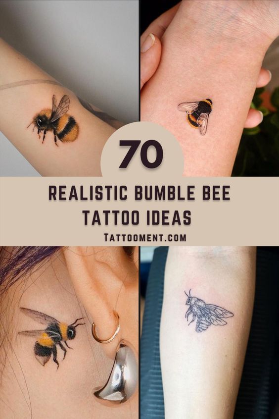 70 Realistic Cute and Small Bumble Bee Tattoo Ideas