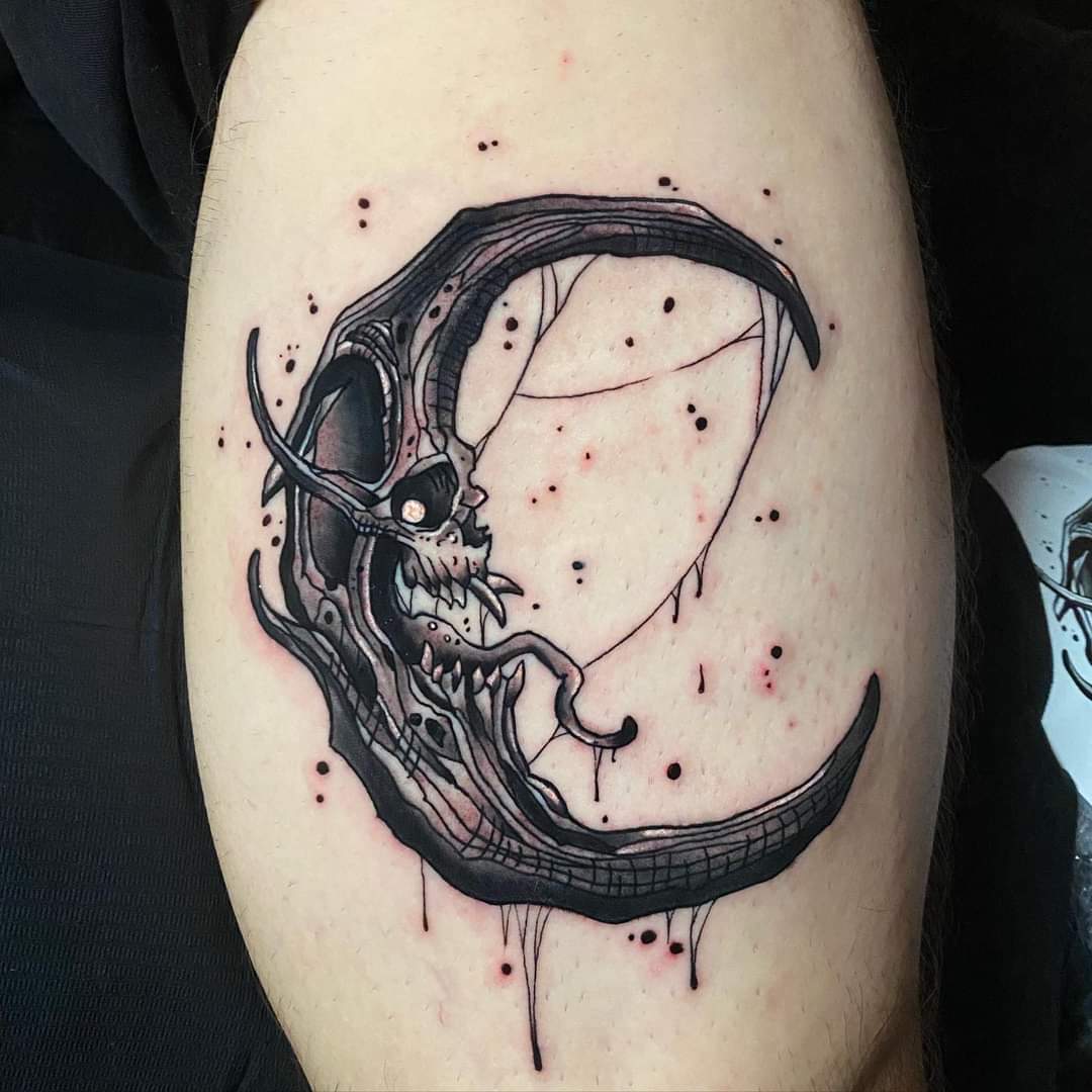 Scary Moon Tattoo