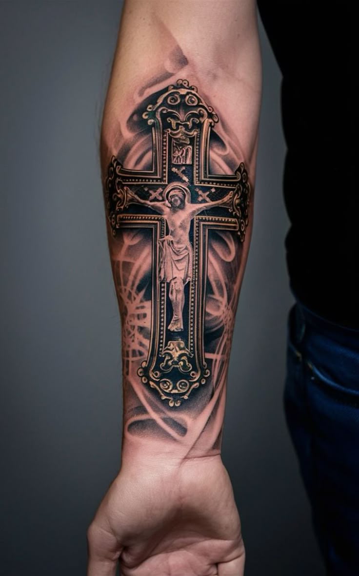Cross and God Tattoos ✝️🌟🙌 Spiritual Connection - 3 Cross Tattoo Designs  and Meanings - Pinterest