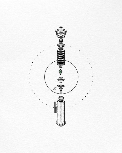 Luke's Lightsaber Tattoo Design by Beau Preston