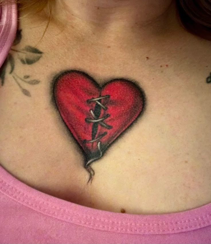 Broken heart tattoo