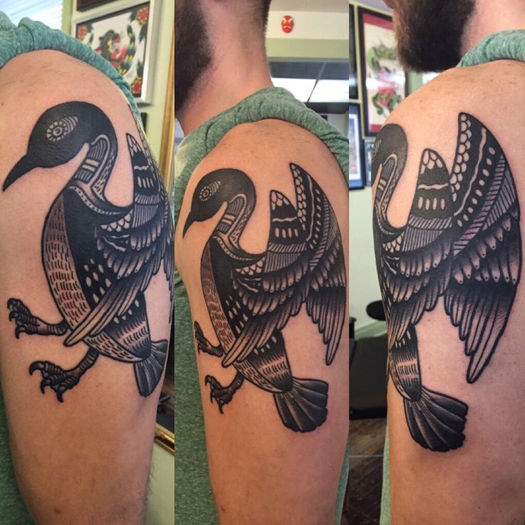 Loon. By King-Len at Utility Tattoo in Halifax, NS