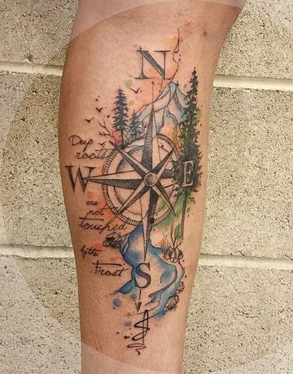100 Awesome Compass Tattoo Designs | Art and Design