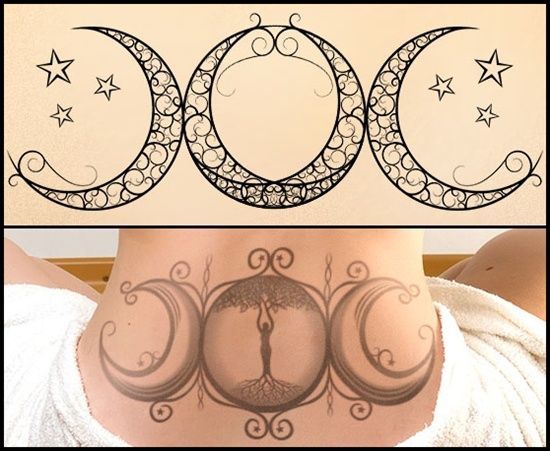 Beautiful Moon Tattoo Designs and Their Meanings | Moon tattoo designs,  Wiccan tattoos, Pagan tattoo