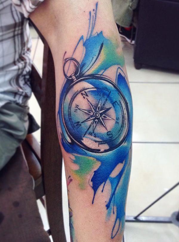 100 Awesome Compass Tattoo Designs | Art and Design