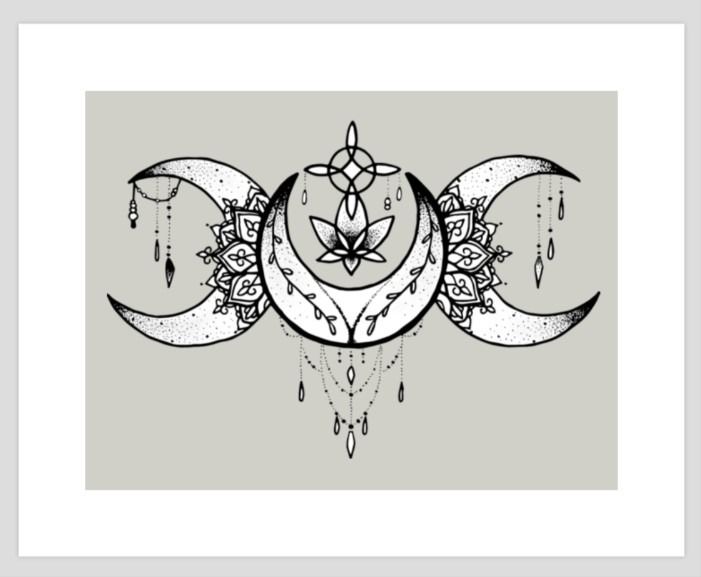 ARTPRINT. Triple moon tattoo design