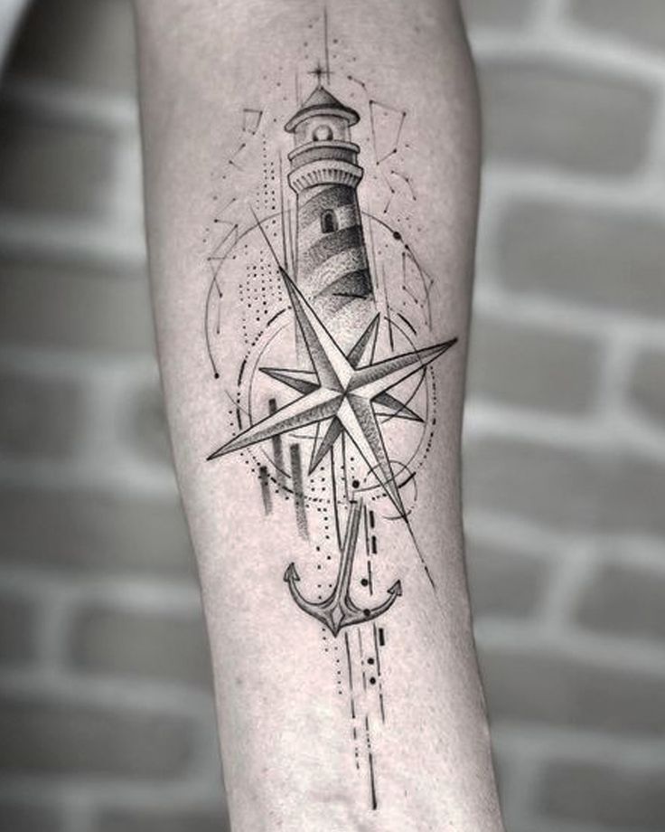 80+ Best Lighthouse Tattoo Designs