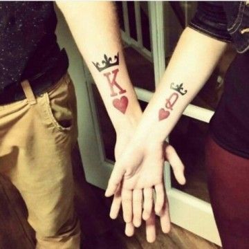 45 Cute king and queen tattoo for couples