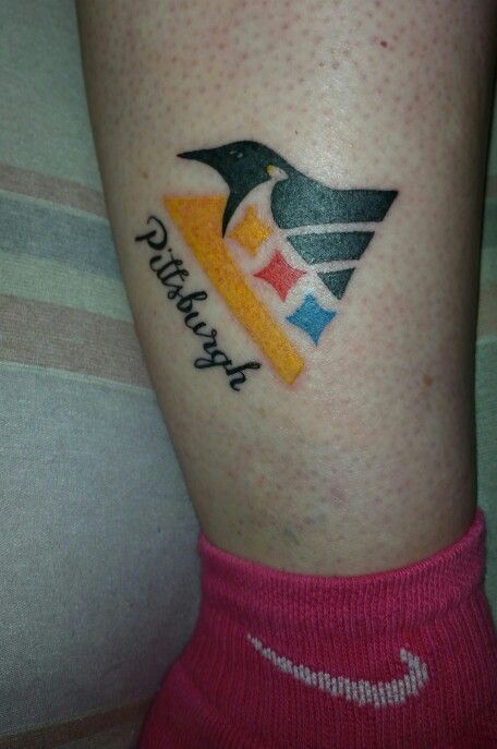 My new Penguins/Steelers tattoo 4/1/16 I absolutely love it! !