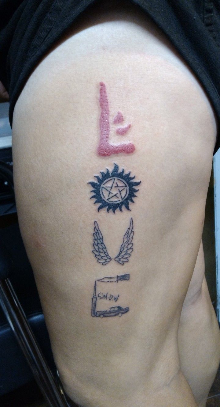 LOVE" Supernatural tattoo