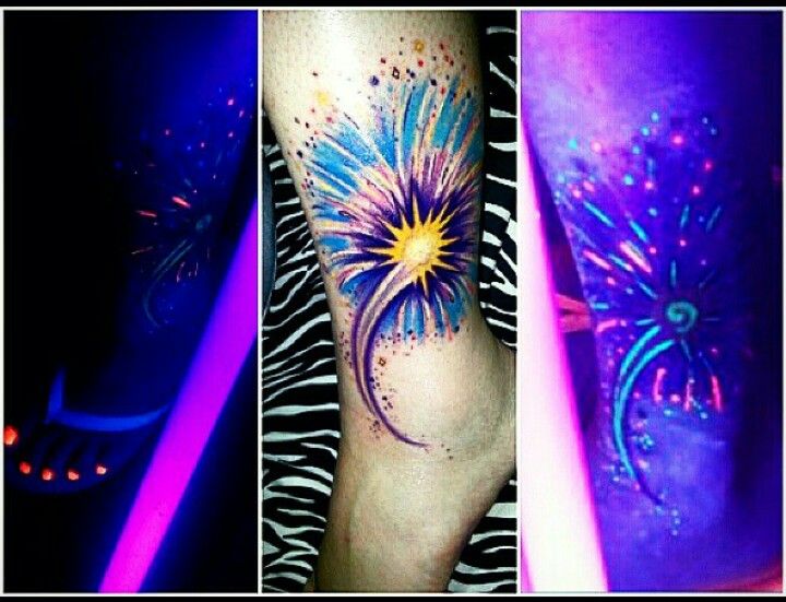 My blacklight ink firework tattoo