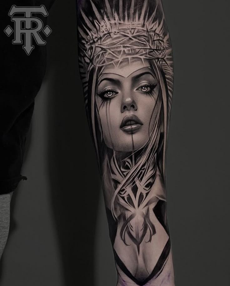 Pin by Cheyenne on tattoo | Female warrior tattoo, Goddess tattoo, Cool arm  tattoos