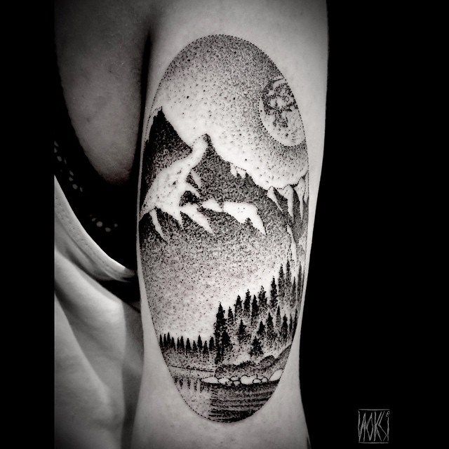 Landscape Mountain Lake tattoo – Best Tattoo Ideas Gallery