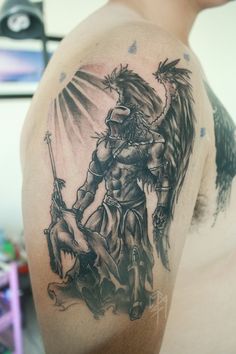 98 Killing your inner demon ideas | sleeve tattoos, archangel tattoo, angel  tattoo designs
