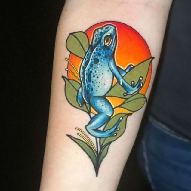 Blue Poison Dart Frog Tattoo