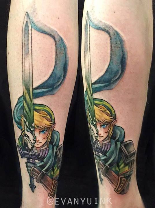 Chronic Ink Tattoo - Toronto Tattoo Link (& wolf form) from Legend of Zelda:  Twilight Princess tattoo done by Evan. This image was redrawn from existing  artwork by an unknown artist.