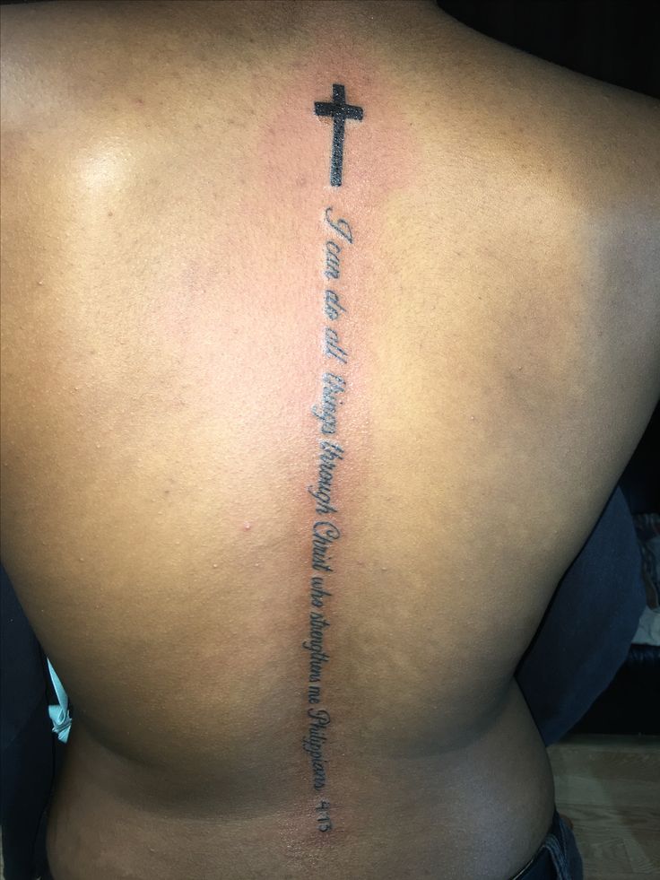 cross #Philippians4:13 #spinetattoo