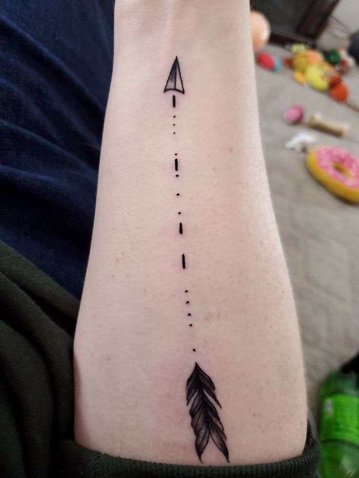 Arrow Tattoo w/ morse code