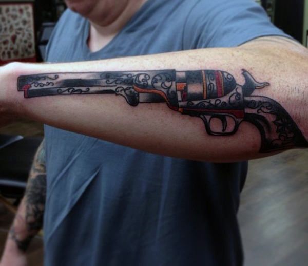 77 Stunning Pistol Tattoos for Men