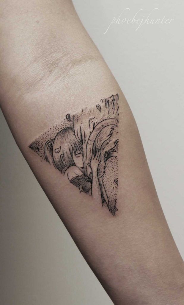 Chihiro and haku Spirited Away tattoo - Tattoogrid.net