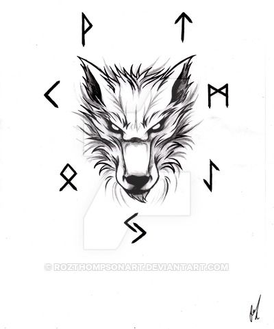 Fenrir tattoo design. Please ask me if you would like to use this.