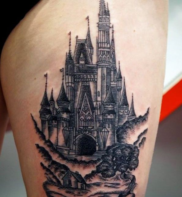 33 Exquisite Disney Castle Tattoo Designs - TattooBlend | Castle tattoo,  Disney castle tattoo, Tattoo arm designs