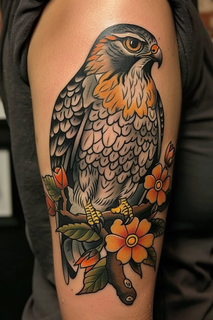 Dainty Hawk Tattoo Ideas for Women