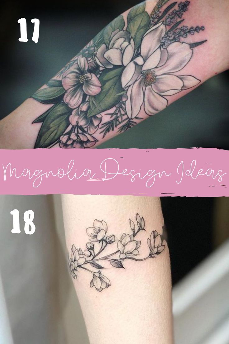 Beautiful Magnolia Flower Tattoo Ideas