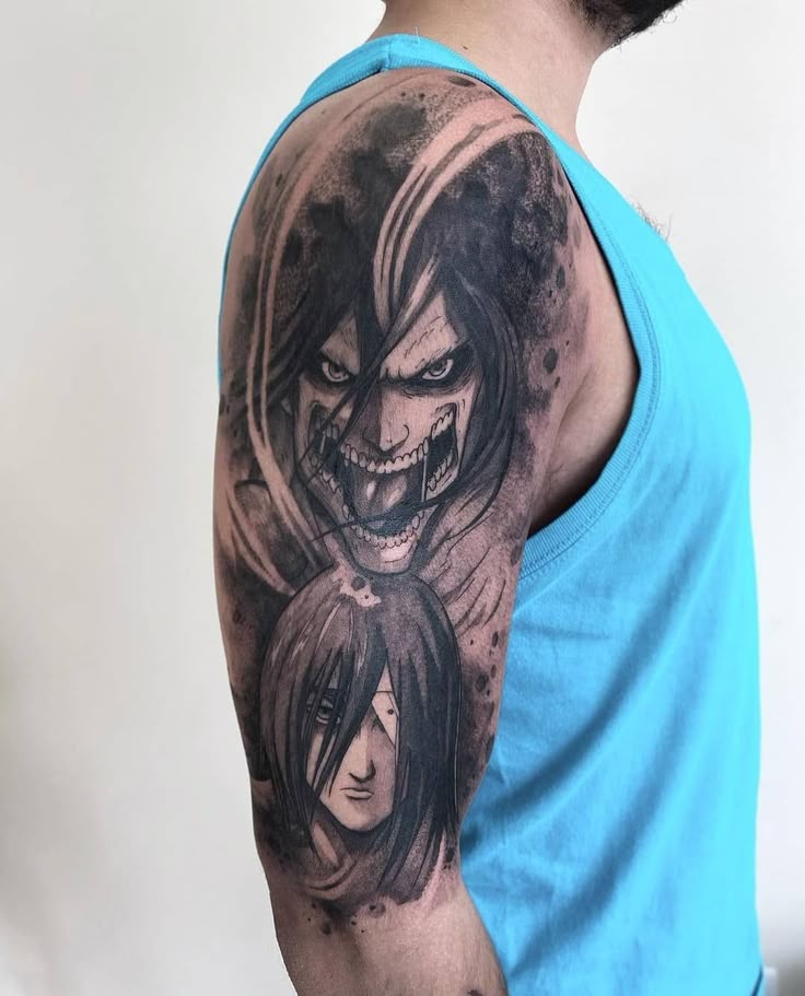 ANIMES MEGA TATTOOS on Instagram: "Talento-> @maxcastrotattoo ____ Eren  Yeager (Attack on Titan) #attackontitantattoo #attackontitan #animetattoo  #animesmega… | Attack on titan tattoo, Anime tattoos, Geek tattoo