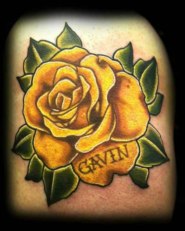 I've been wanting a yellow rose tattoo and I thought it was funny that I  found one with my husband's name on it