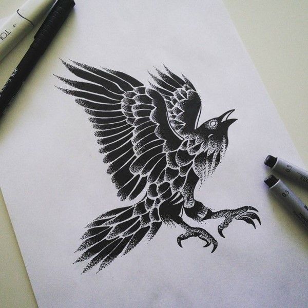 150 Best Crow and Raven Tattoos and Meanings awesome Check more at  http://fabulousdesign.net/crow-raven-tattoos-meanings/