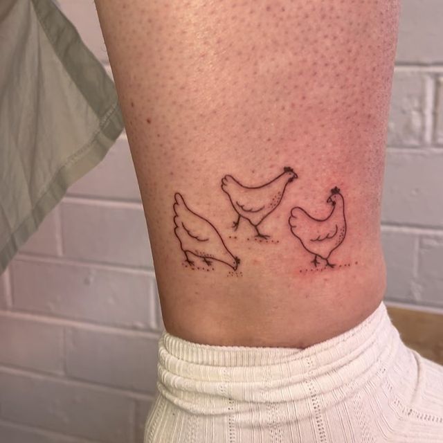 Kits Tattoo on Instagram: "yeah the girls!!! thank you Bree for getting  this custom of your chicken babies 🐓"