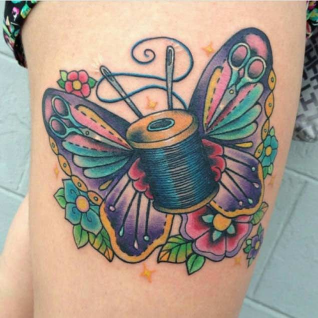 Butterfly Sewing Tattoo
