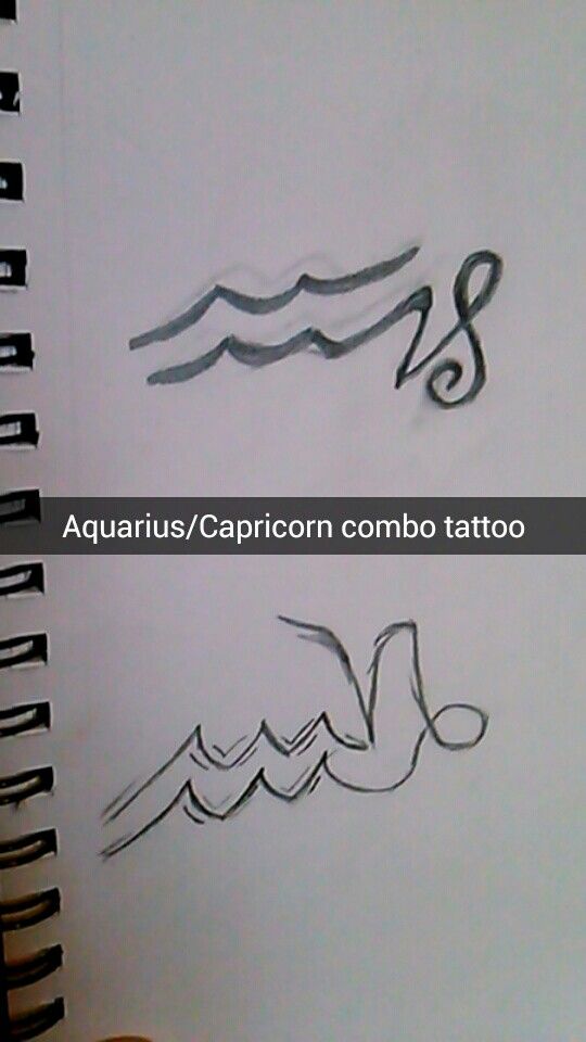 Aquarius Capricorn combination tattoo idea ⭐☀♥