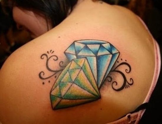 29 Sparkling Diamond Tattoo Designs