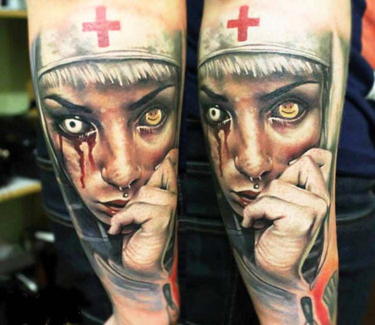 Scary nun tattoo by Sergey Gas | Post 25096