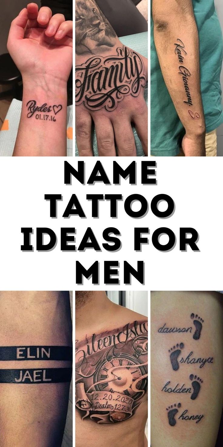 Name Tattoo Ideas for Men with a Personal Touch: Designs for Sons, Three  Kids, and Dogs